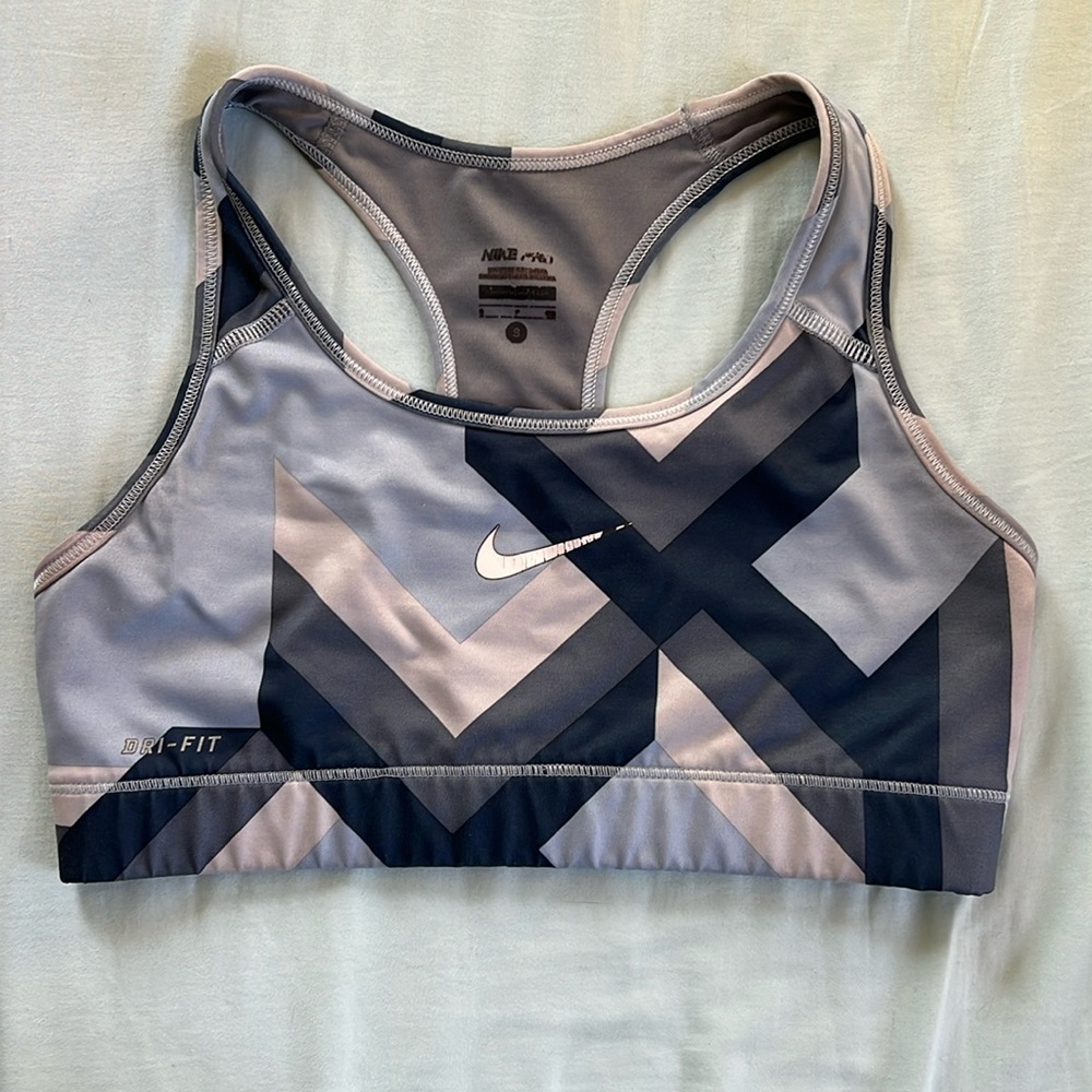 Blue Chevron Nike Dri-Fit Sports Bra